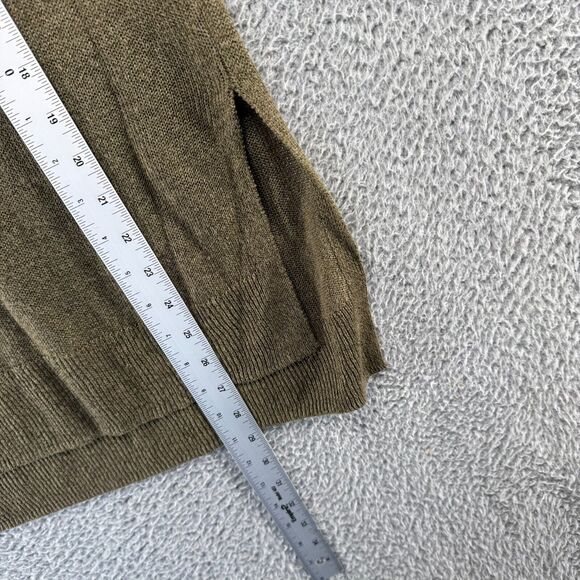 Lucky Brand Sweater Vest Women's Small Green Knit Ramie Linen Blend Lightweight - Picture 2 of 7